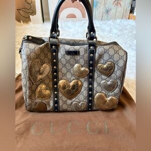 Gucci GG Supreme Canvas Hearts Joy Boston Bag